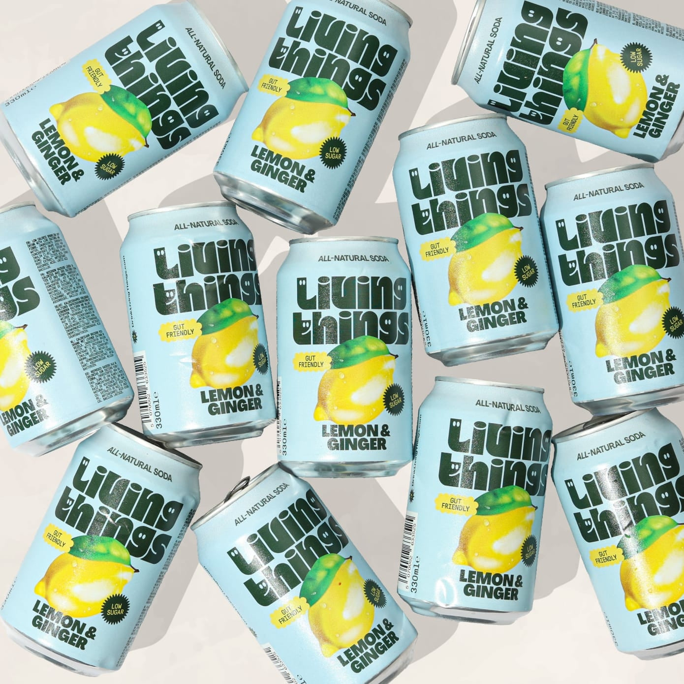 Living Things Prebiotic Soda Lemon & Ginger 12 x 330ml
