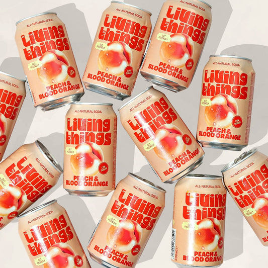 Living Things Prebiotic Soda Peach & Blood Orange 12 x 330ml