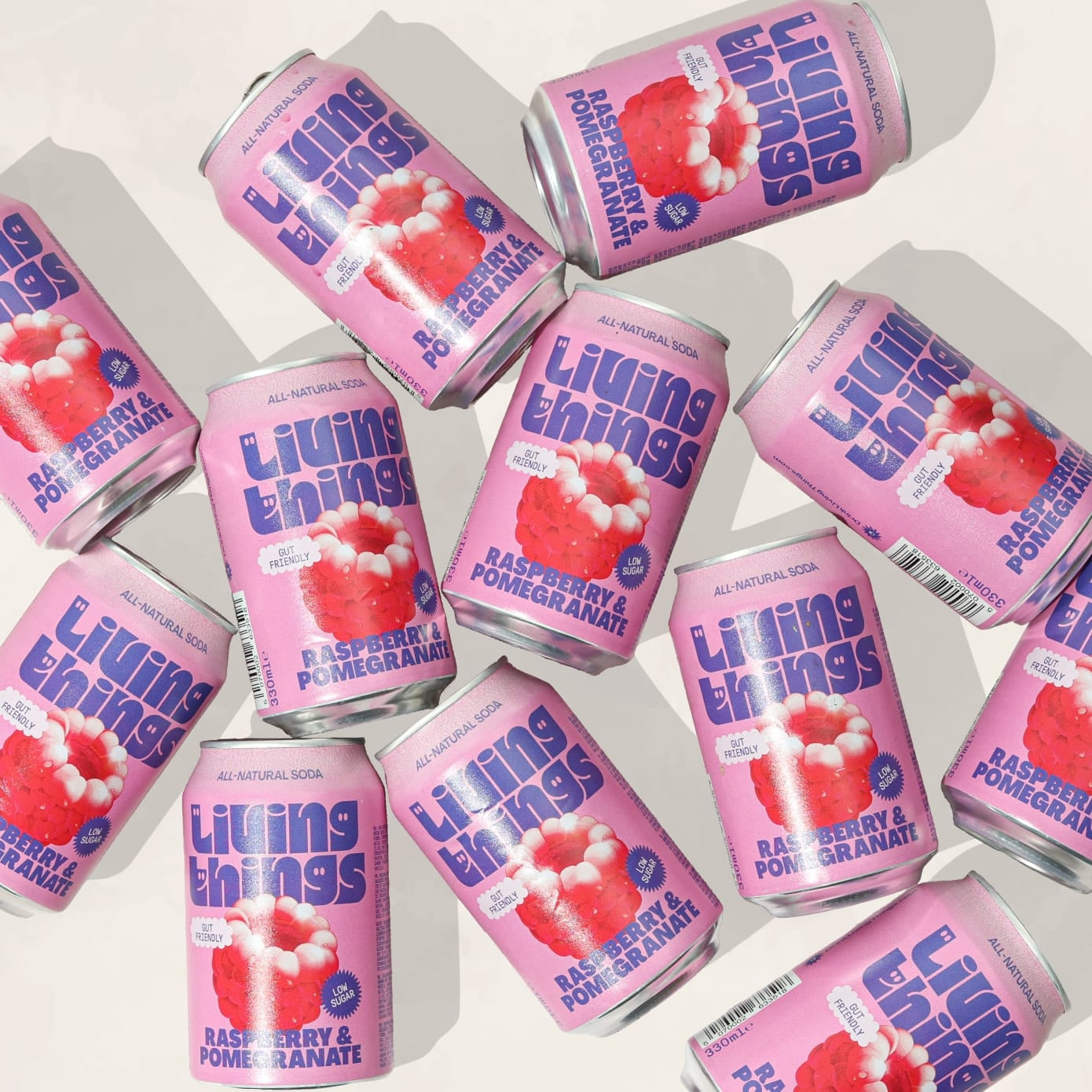 Living Things Prebiotic Soda Raspberry & Pomegranate 12 x 330ml – Goal ...