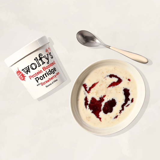 Wolfy Protein Boosted Porridge with Strawberry Jam 91g